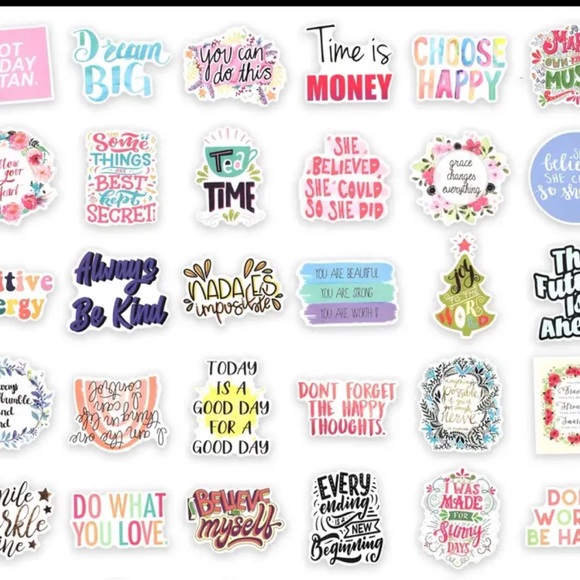 Set of 100 Motivational Quote Stickers - Picture 3 of 11